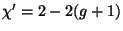 $\chi'= 2-2(g+1)$