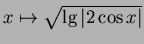 $ x\mapsto \sqrt{\lg\vert 2\cos x\vert}$