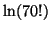 $\ln(70!)$