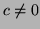 $c\neq 0$