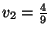 $v_2 = \frac{4}{9}$