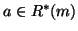 $a\in R^*(m)$