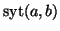 $\textrm{syt}(a,b)$