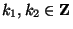 $k_1,k_2\in\mathbf{Z}$