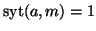 $\textrm{syt}(a,m)=1$