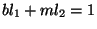 $bl_1+ml_2=1$