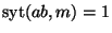 $\textrm{syt}(ab,m)=1$