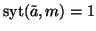 $\textrm{syt}(\tilde a,m)=1$
